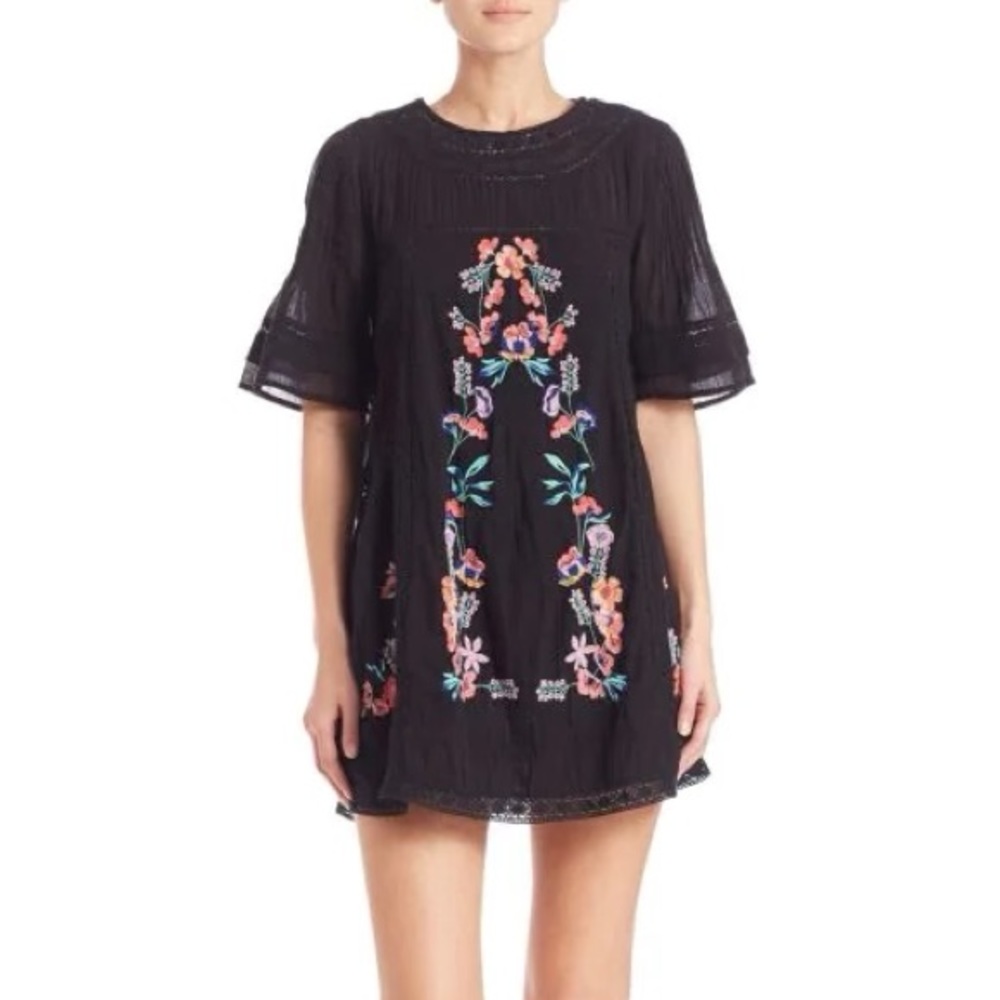 Free People Perfectly Victorian Embroidered Mini Dress